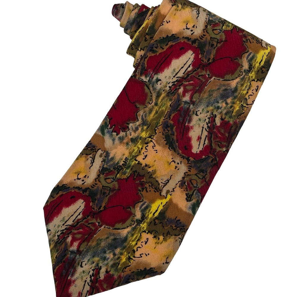 Vintage J. Garcia Silk Tie Necktie Dogs Collection Five Abstract Art Stonehenge
